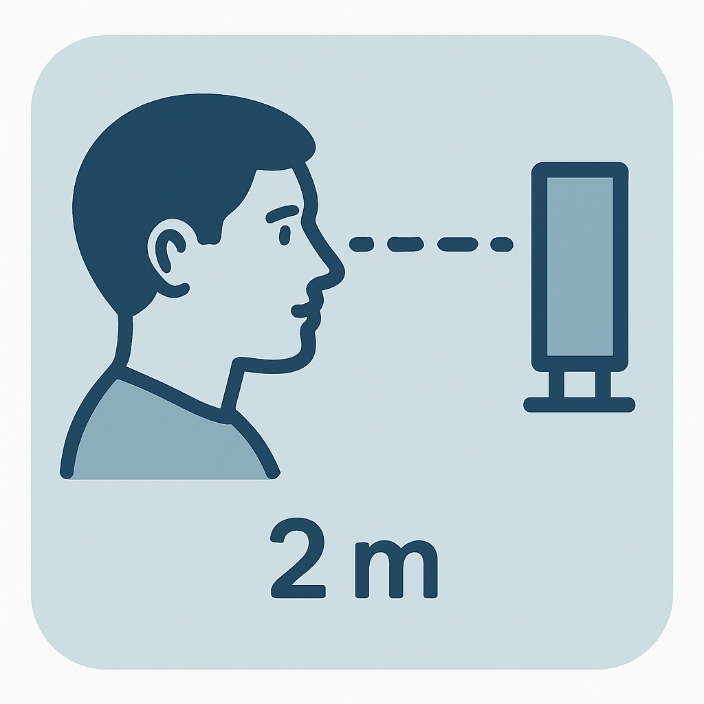Regard sur objet éloigné à 2 m